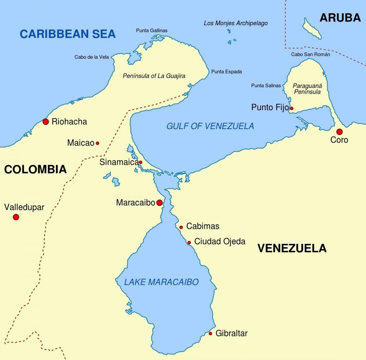 kort af gulf venesúela